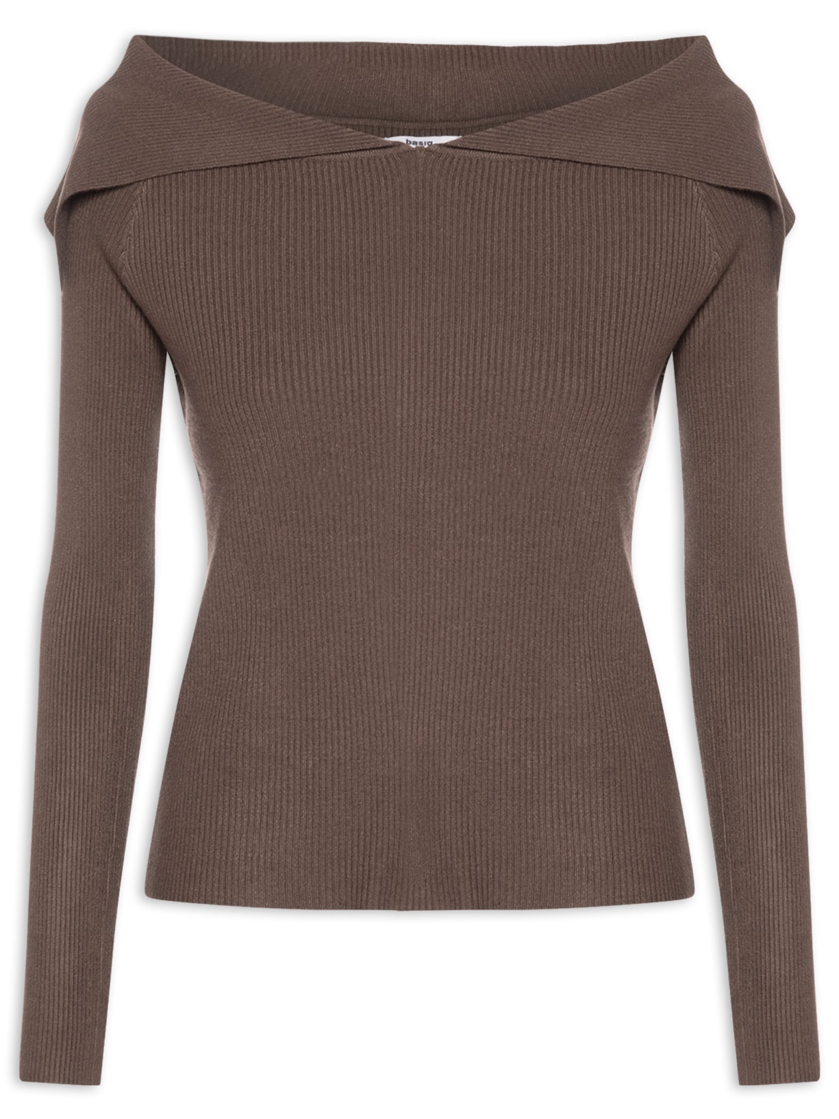 Blusa Feminina em Tricot Ombro a Ombro – Marrom