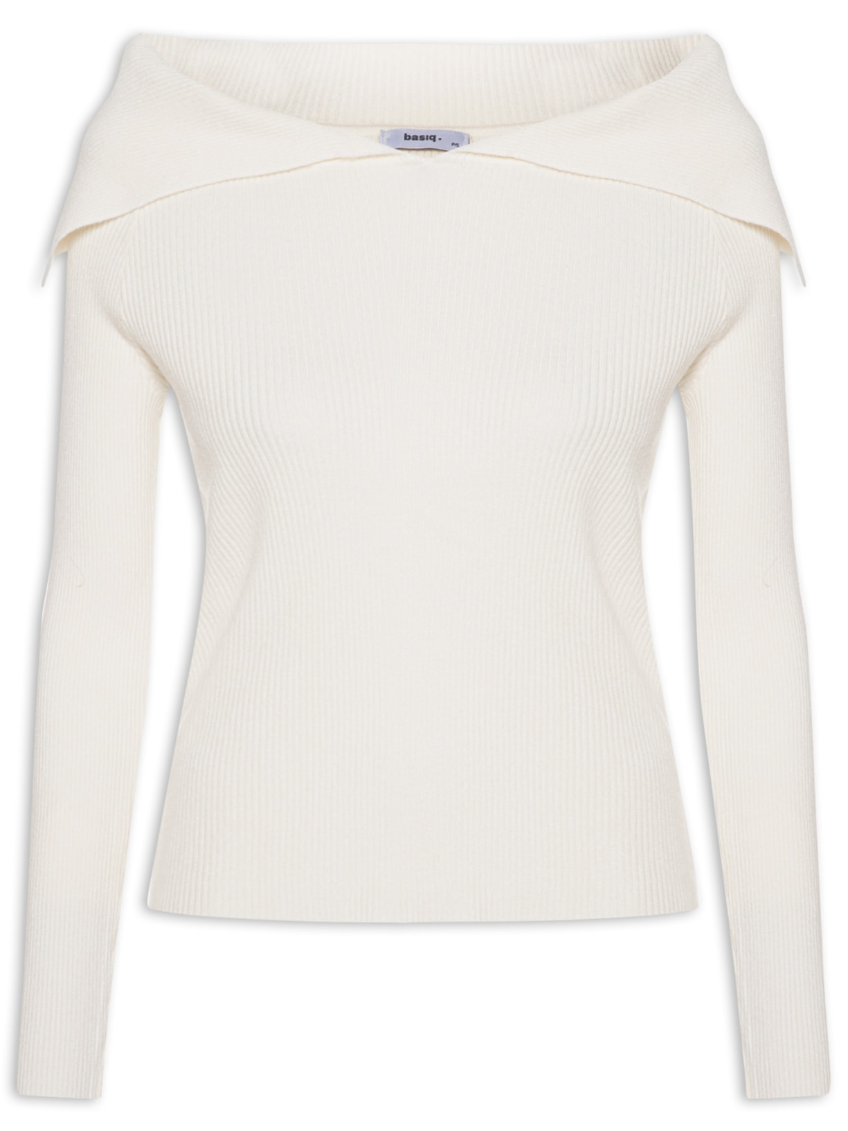 Blusa Feminina  em Tricot Ombro a Ombro – Off White Basiq