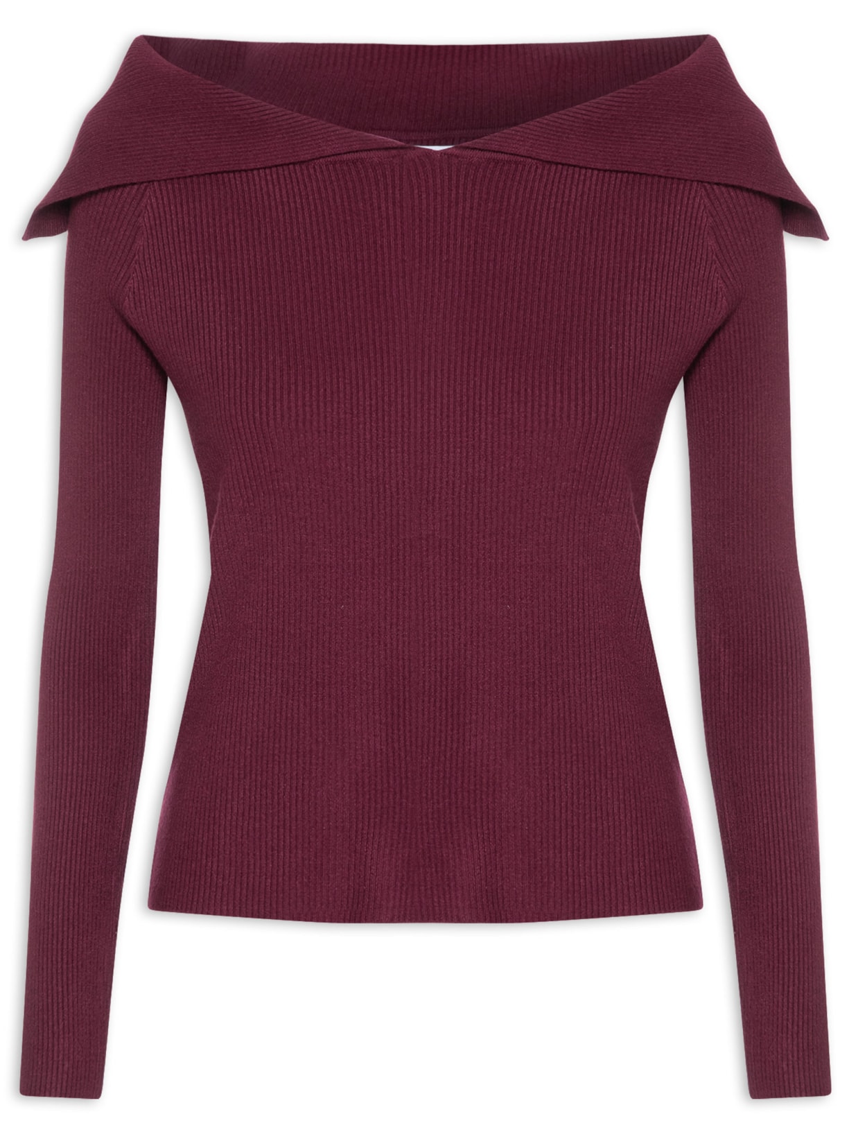 Blusa Feminina  em Tricot Ombro a Ombro – Vermelho Basiq