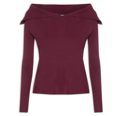 Blusa Feminina  em Tricot Ombro a Ombro – Vermelho
