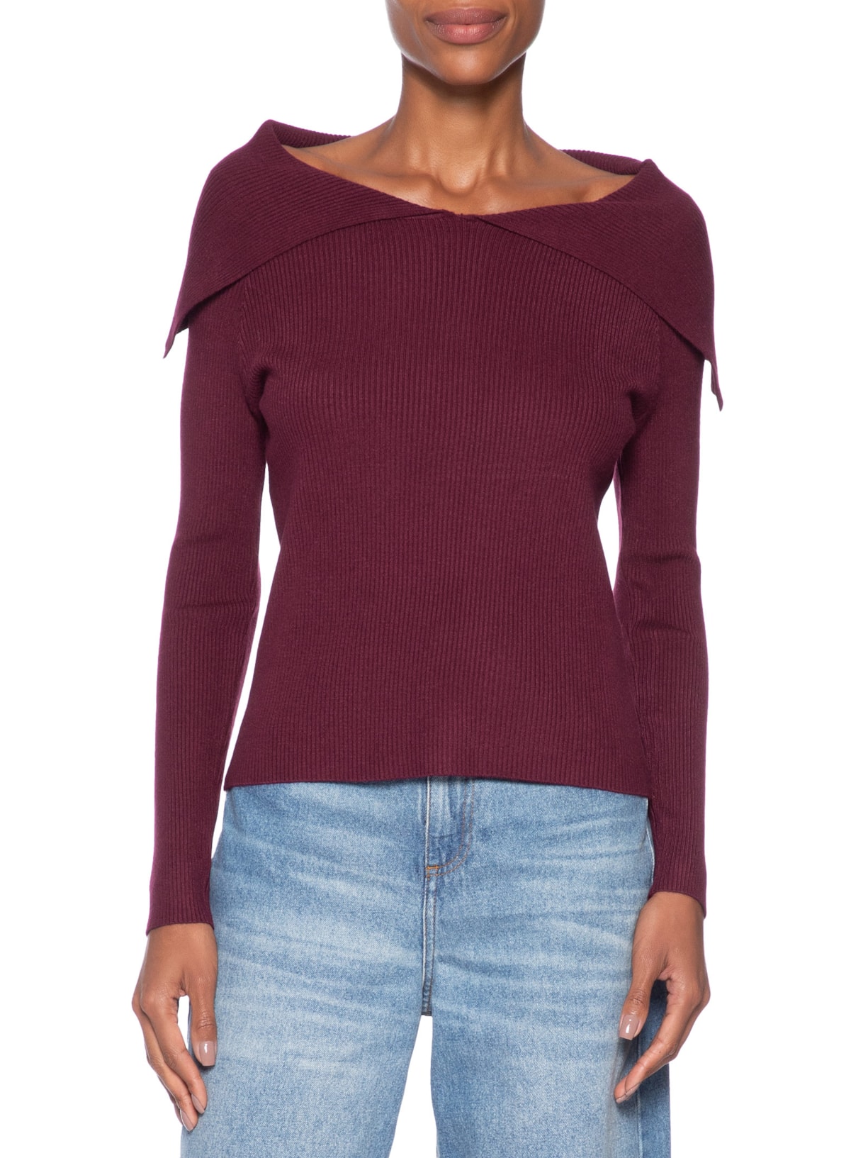 Blusa Feminina  em Tricot Ombro a Ombro – Vermelho Basiq