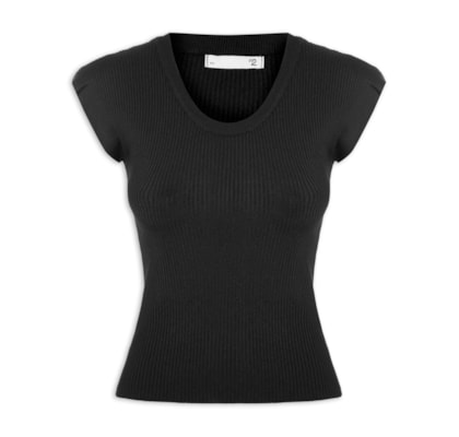 Blusa Feminina Em Tricot - Preto