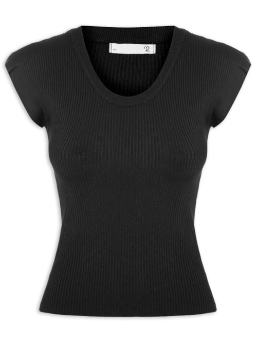 Blusa Feminina Em Tricot - Preto