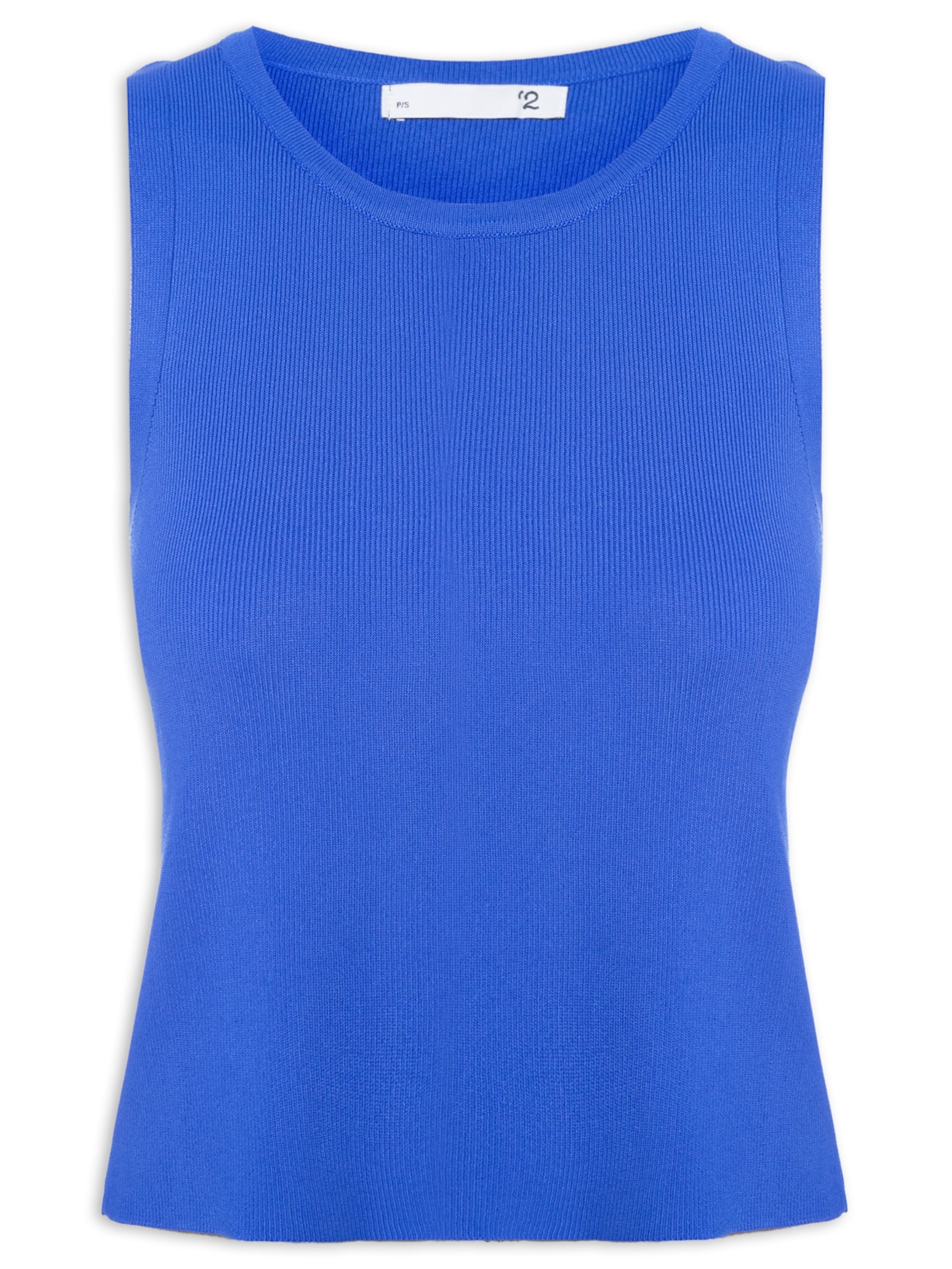 Blusa Feminina Em Tricot Sem Manga - Azul