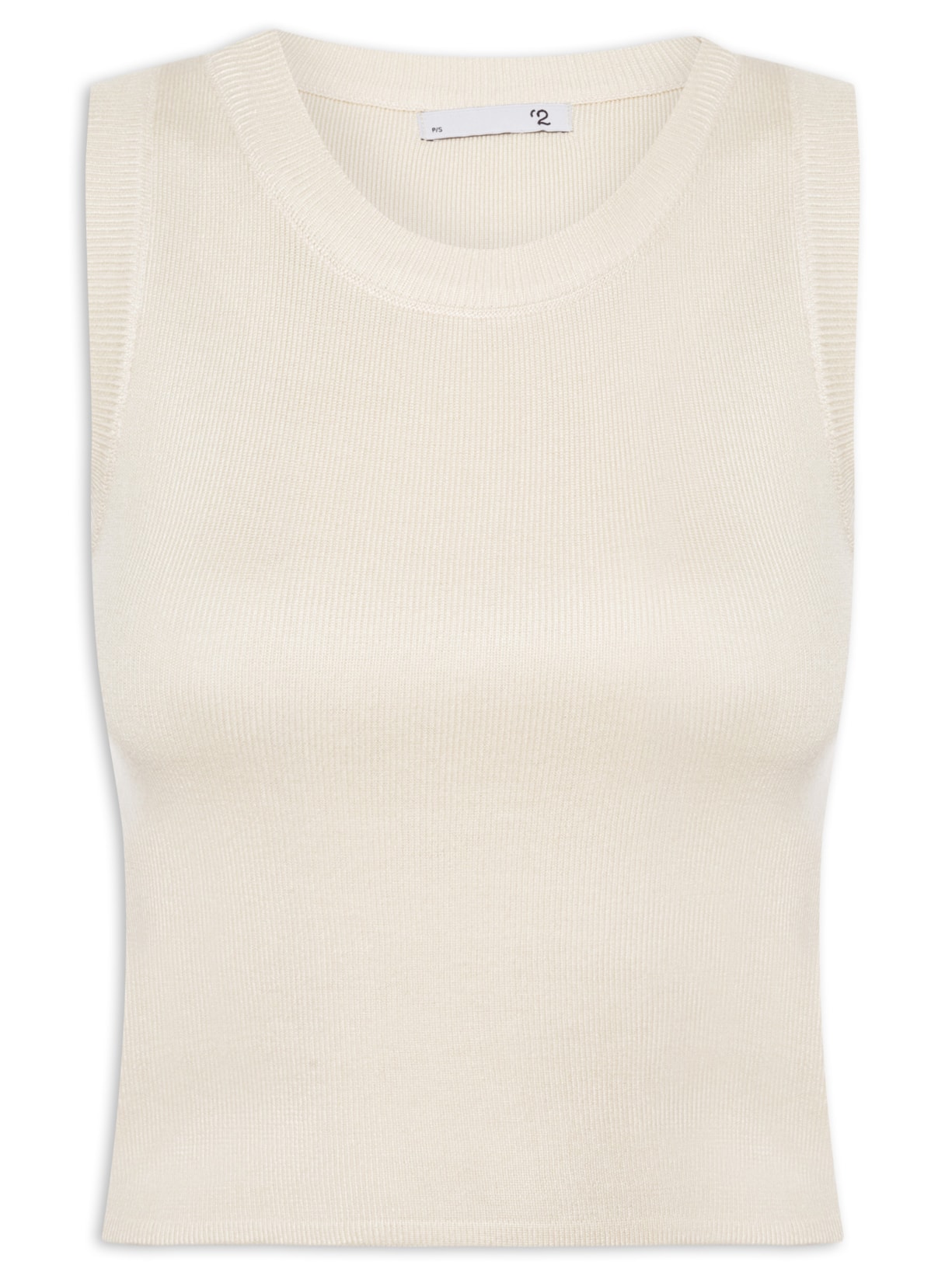 Blusa Feminina Em Tricot Sem Manga - Bege