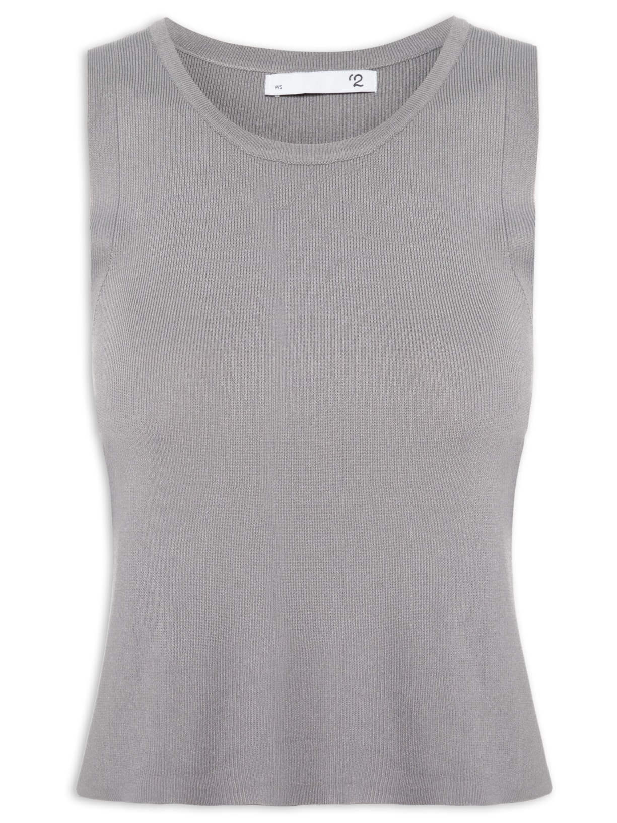 Blusa Feminina Em Tricot Sem Manga - Cinza