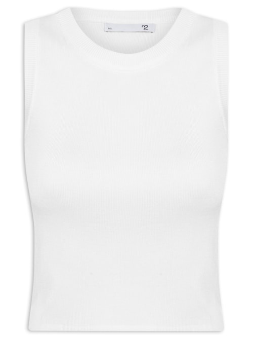 Blusa Feminina Em Tricot Sem Manga - Off White
