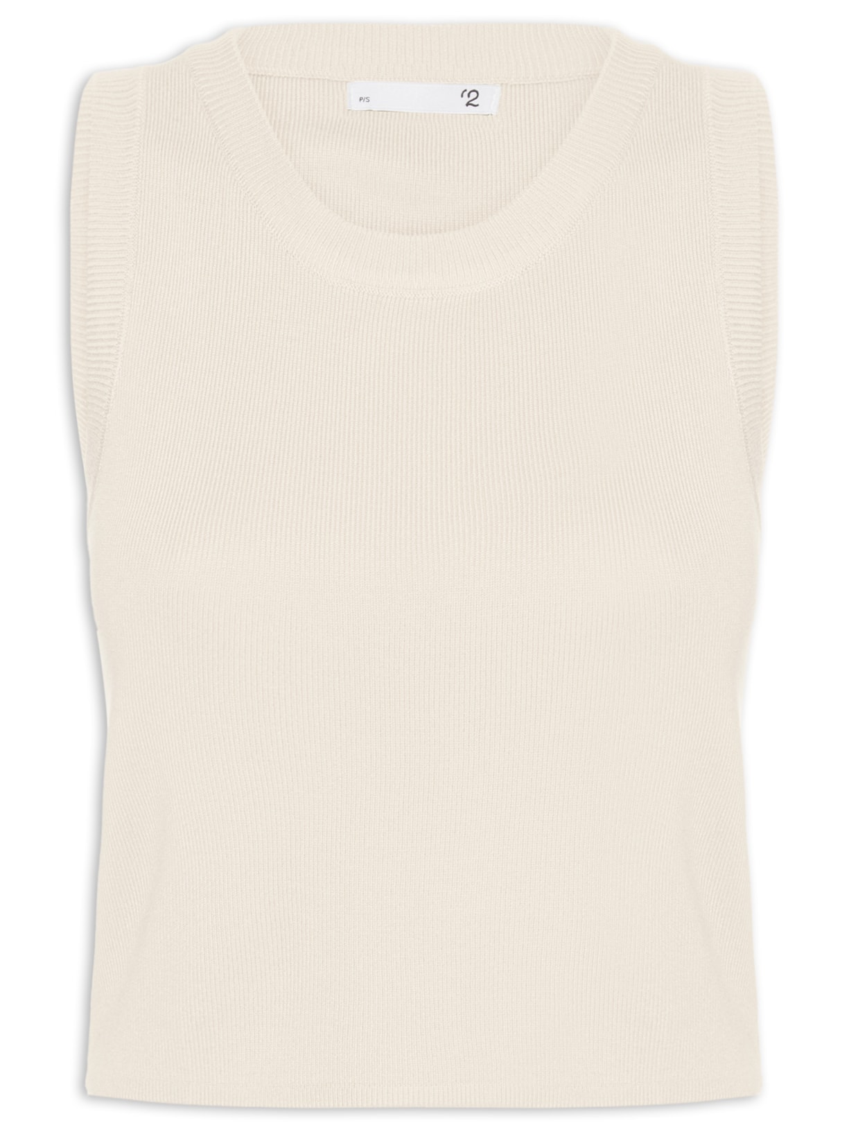 Blusa Feminina Em Tricot Sem Manga - Off White