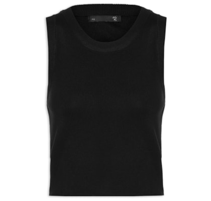 Blusa Feminina Em Tricot Sem Manga - Preto