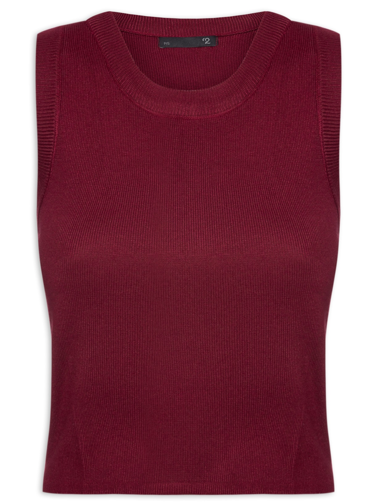 Blusa Feminina Em Tricot Sem Manga - Vinho