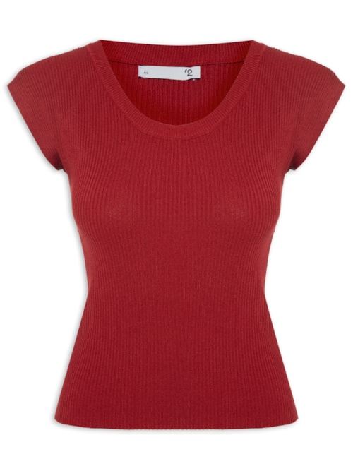 Blusa Feminina Em Tricot - Vermelho