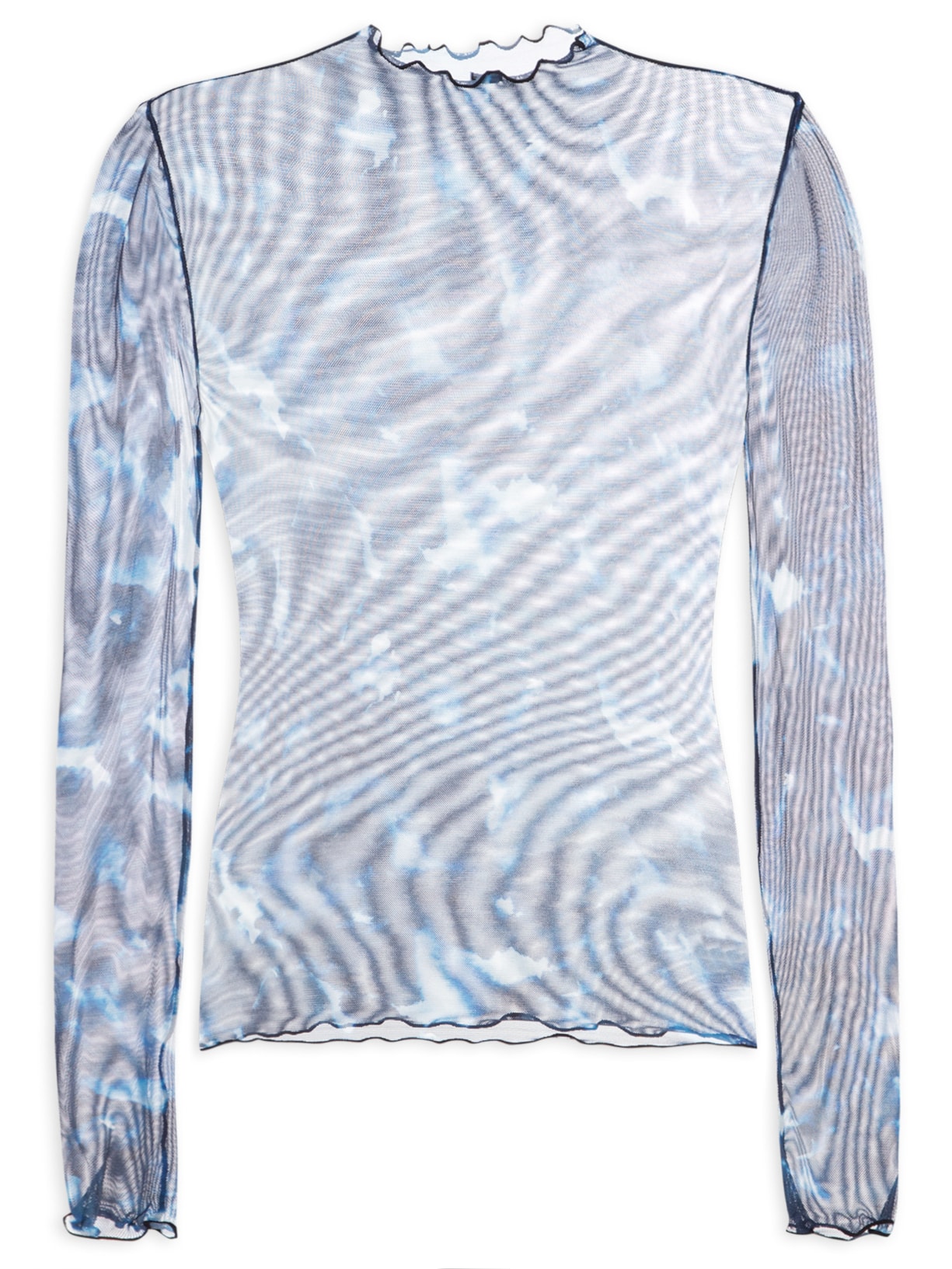 Blusa Feminina Em Tule Estampado - Azul