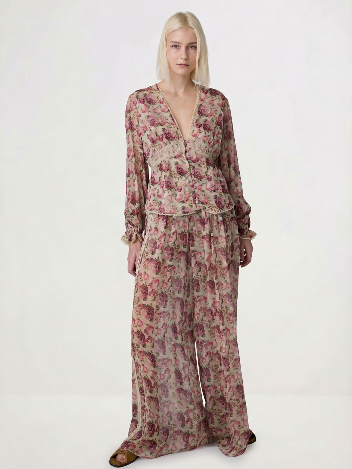 Blusa Feminina English Roses I26 Rosa Mixed