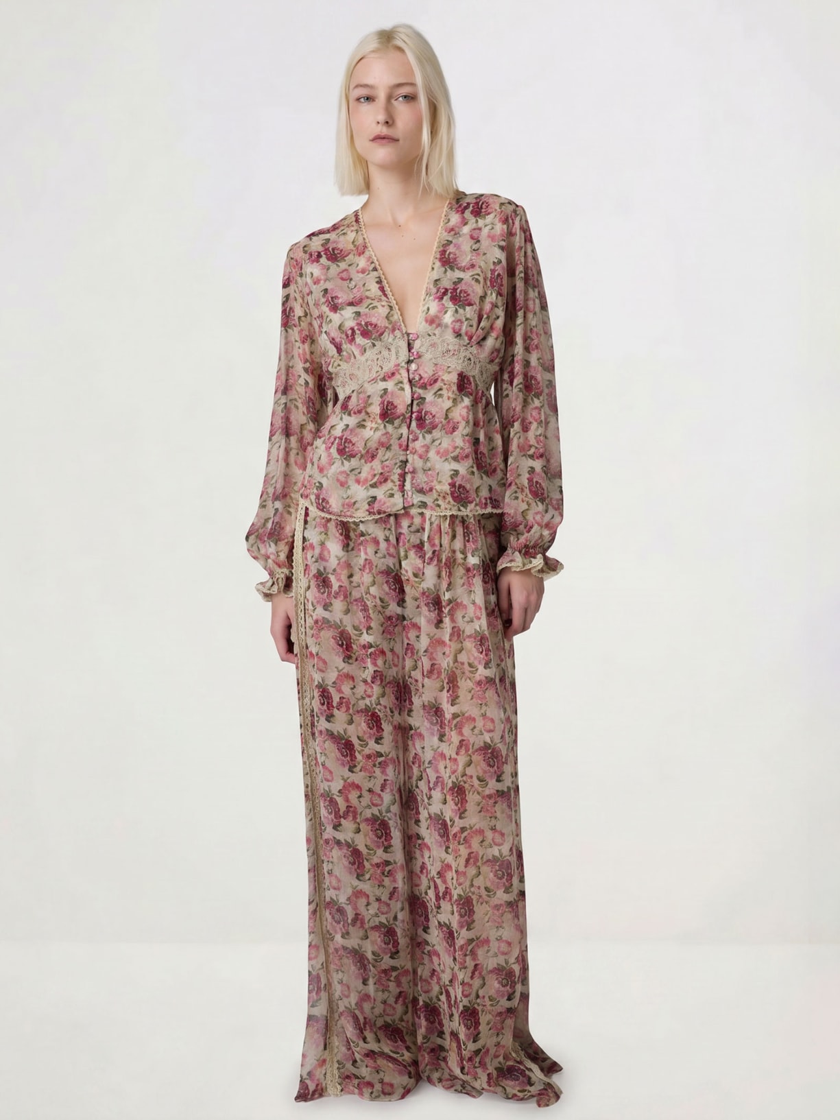 Blusa Feminina English Roses I26 Rosa Mixed