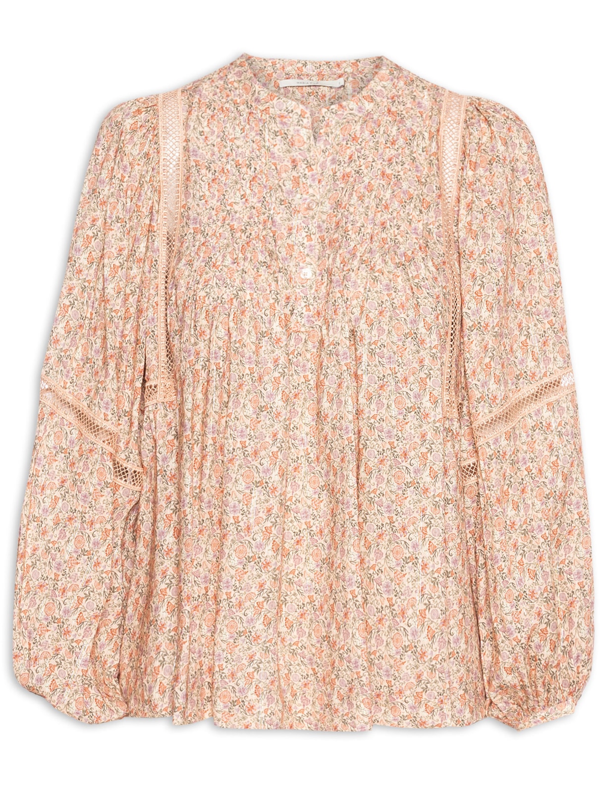 Blusa Feminina Entremeio Estampa Petunia - Bege