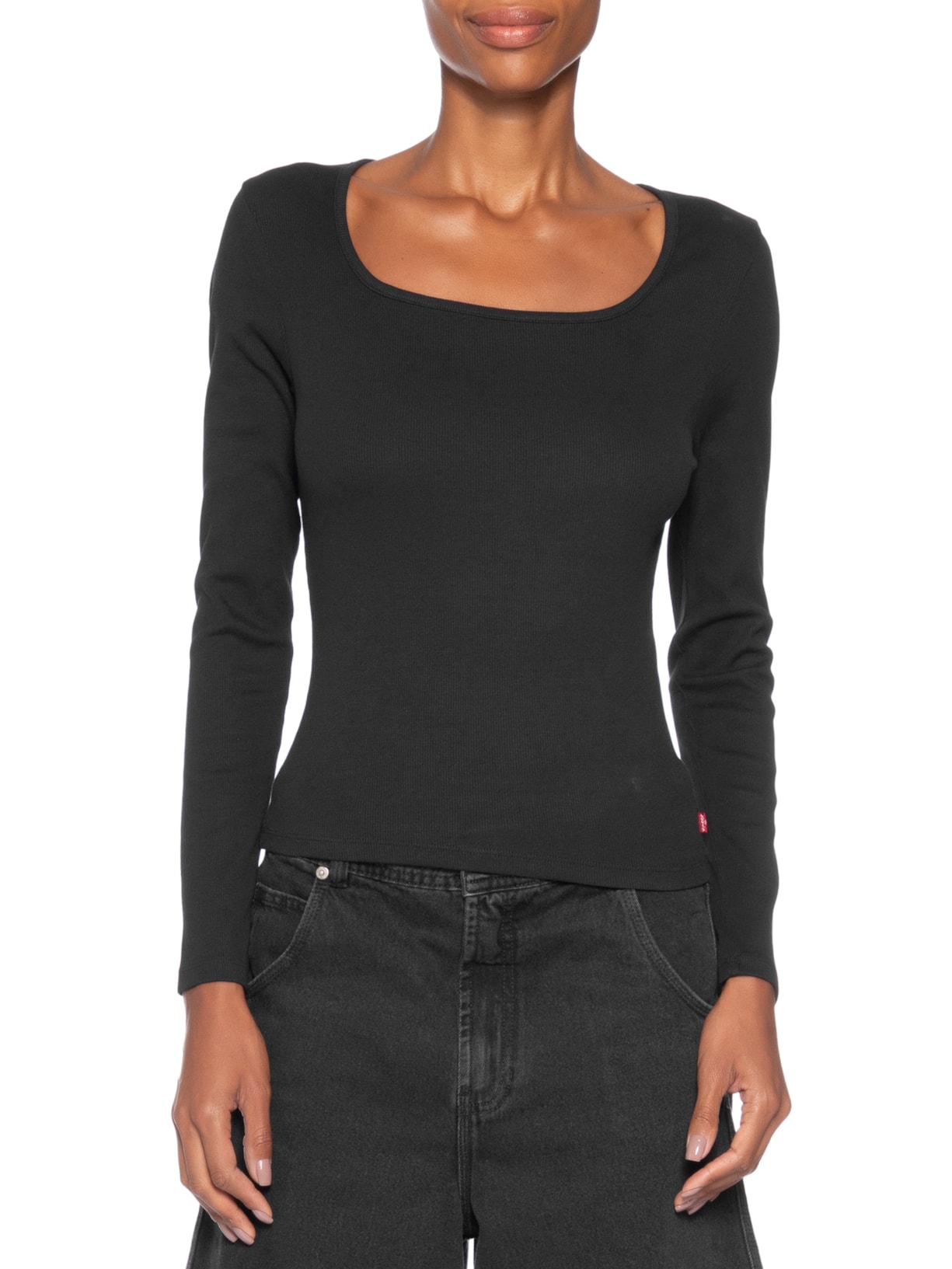 Blusa Feminina Essential Square Neck Manga Longa Preto Levi's