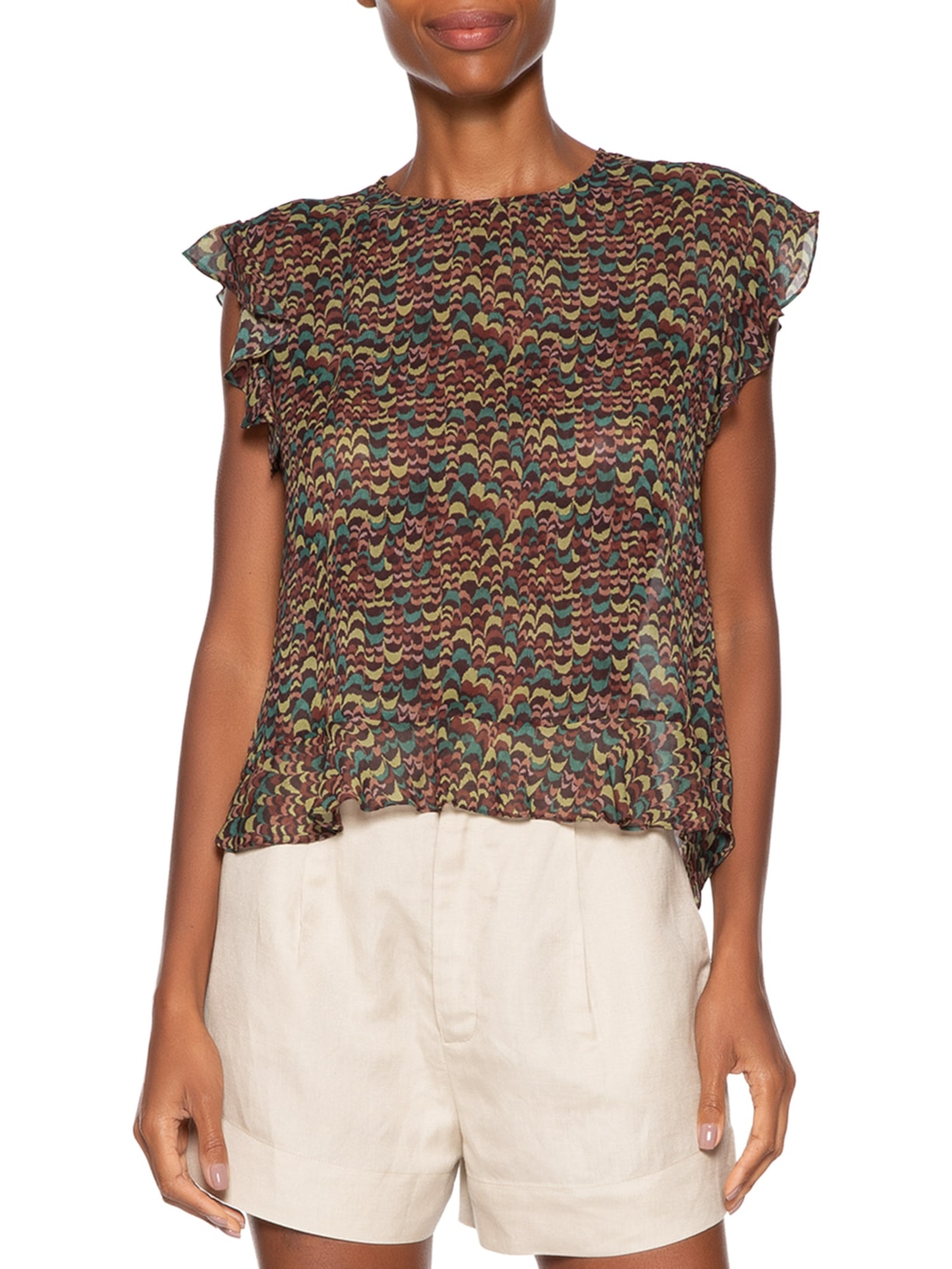 Blusa Feminina Est Fig Fly Atlântico Verde Animale