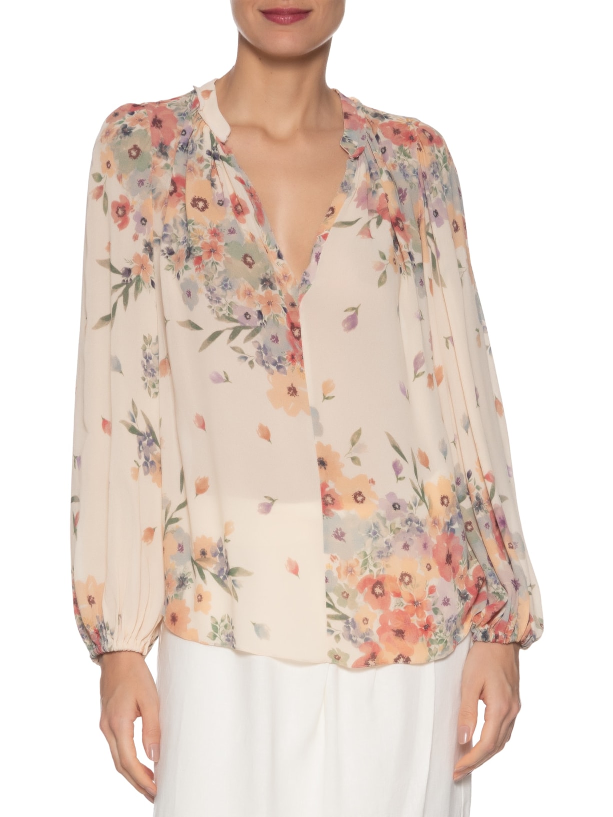 Blusa Feminina Estampa Allure Bege Maria Filó