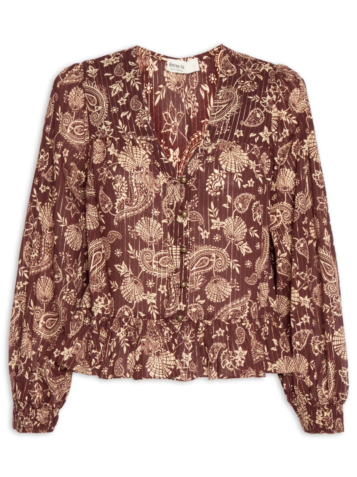 Blusa Feminina Estampa Coral – Marrom
