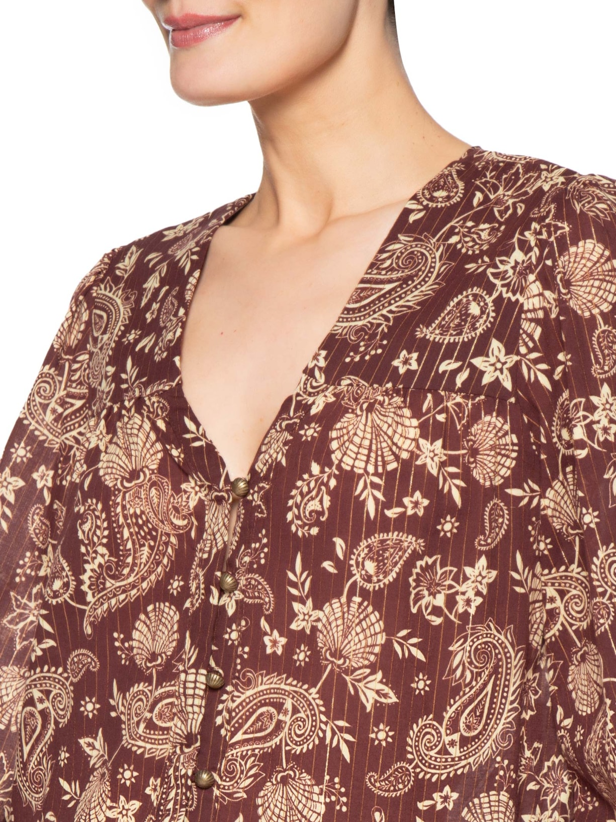 Blusa Feminina Estampa Coral – Marrom Dress To