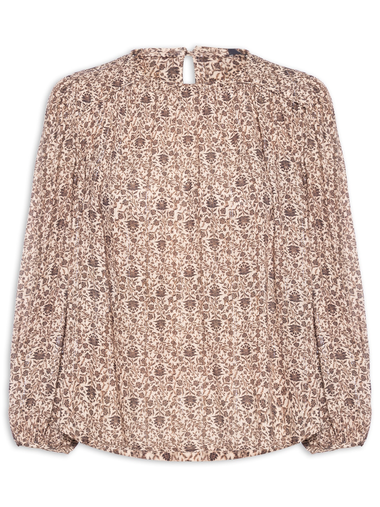 Blusa Feminina Estampa Gerânio - Preto