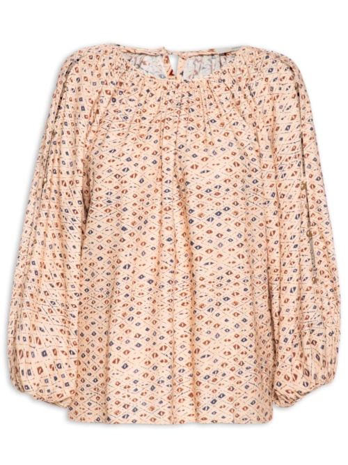 Blusa Feminina Estampa Ink - Bege