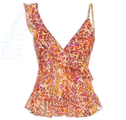 Blusa Feminina Estampa Instinto Cerâmica - Laranja