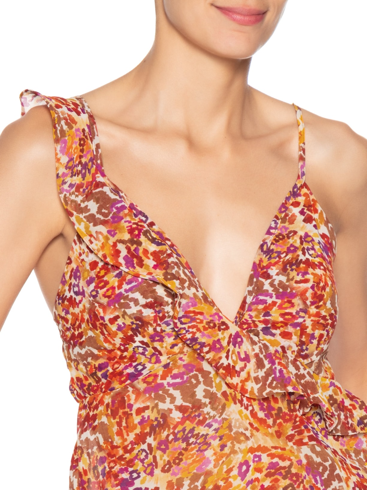 Blusa Feminina Estampa Instinto Cerâmica Laranja Dress To