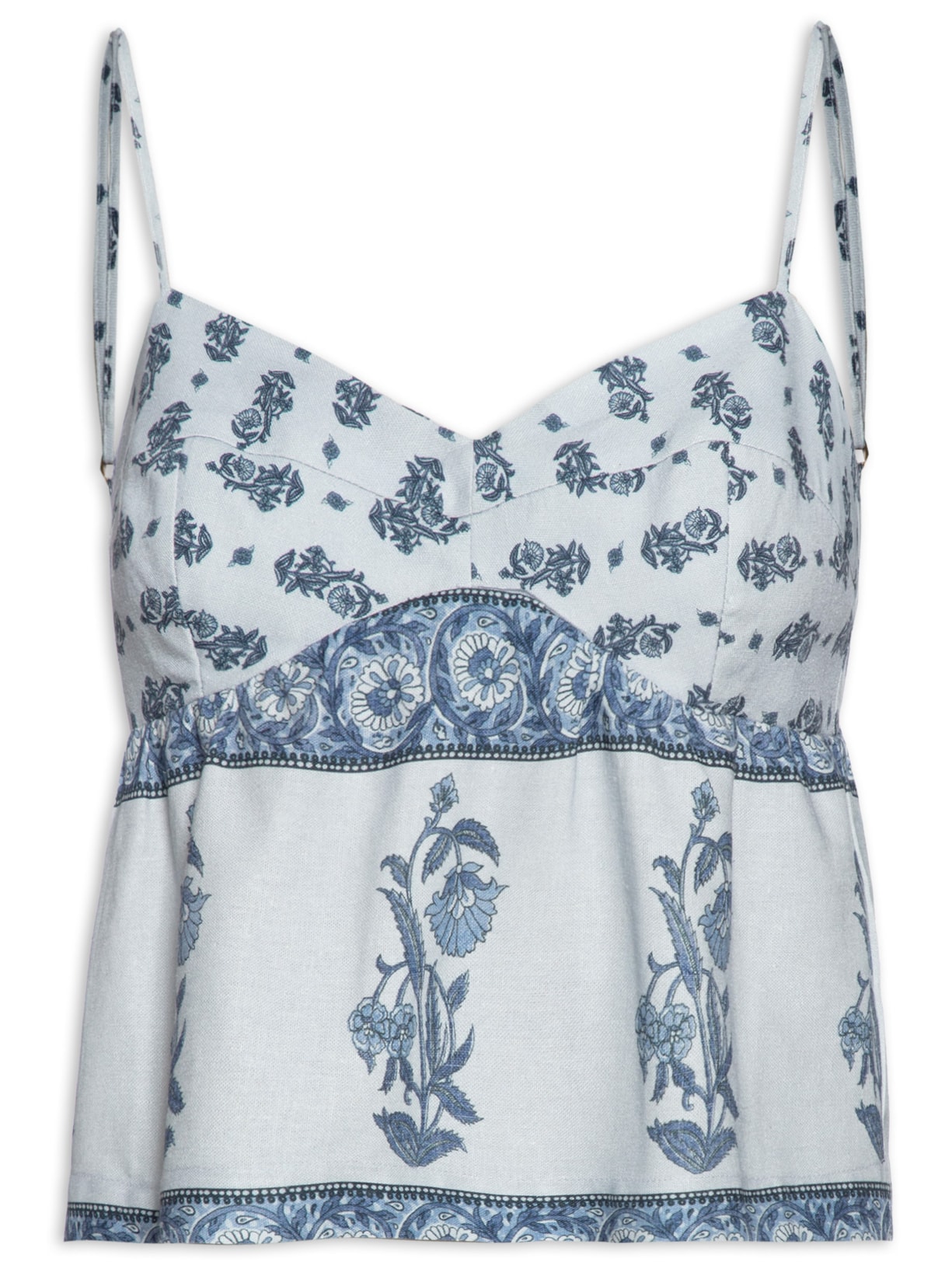 Blusa Feminina Estampa Lirios - Azul