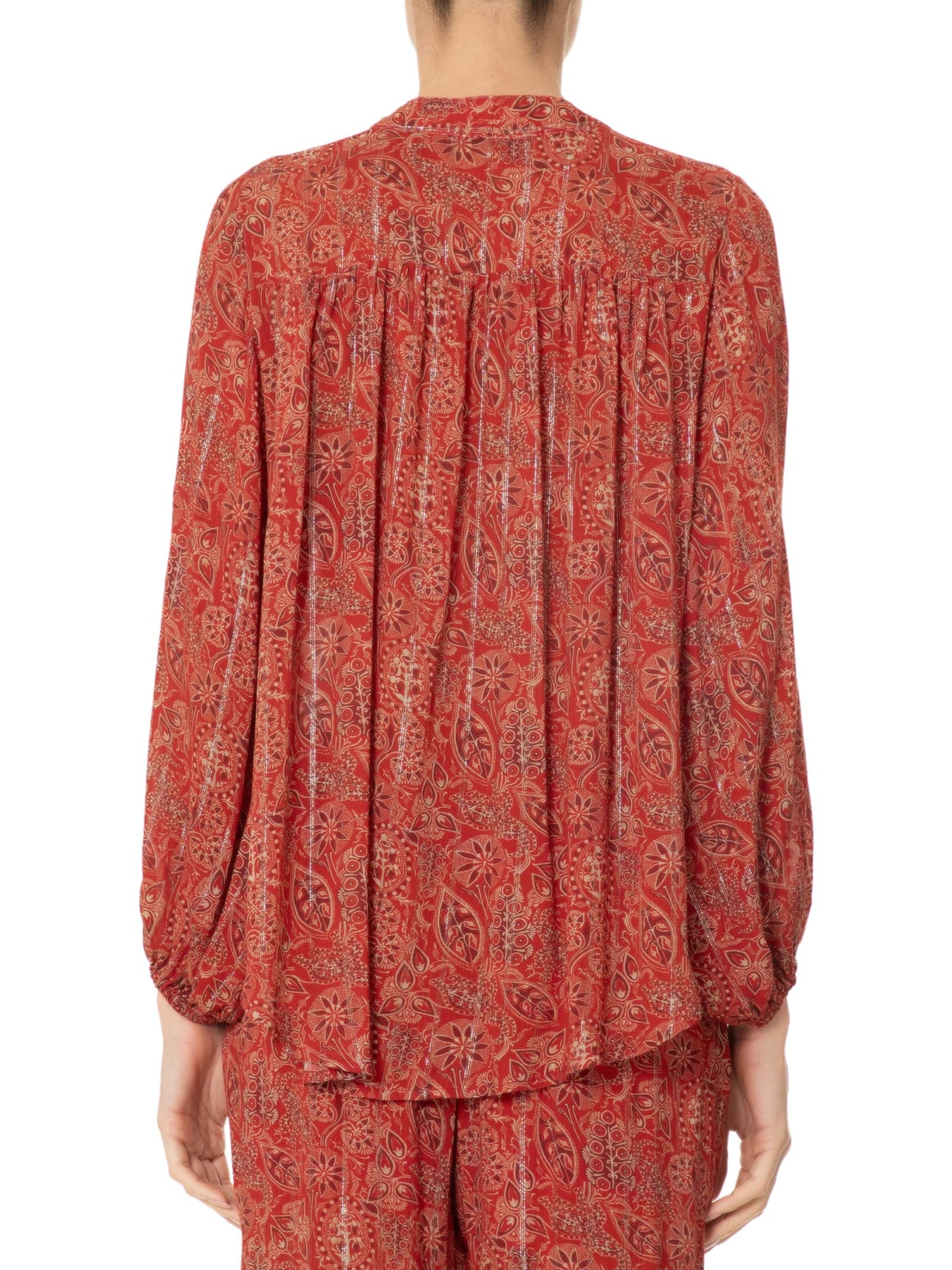 Blusa Feminina Estampa Mysore Vermelho Maria Filó