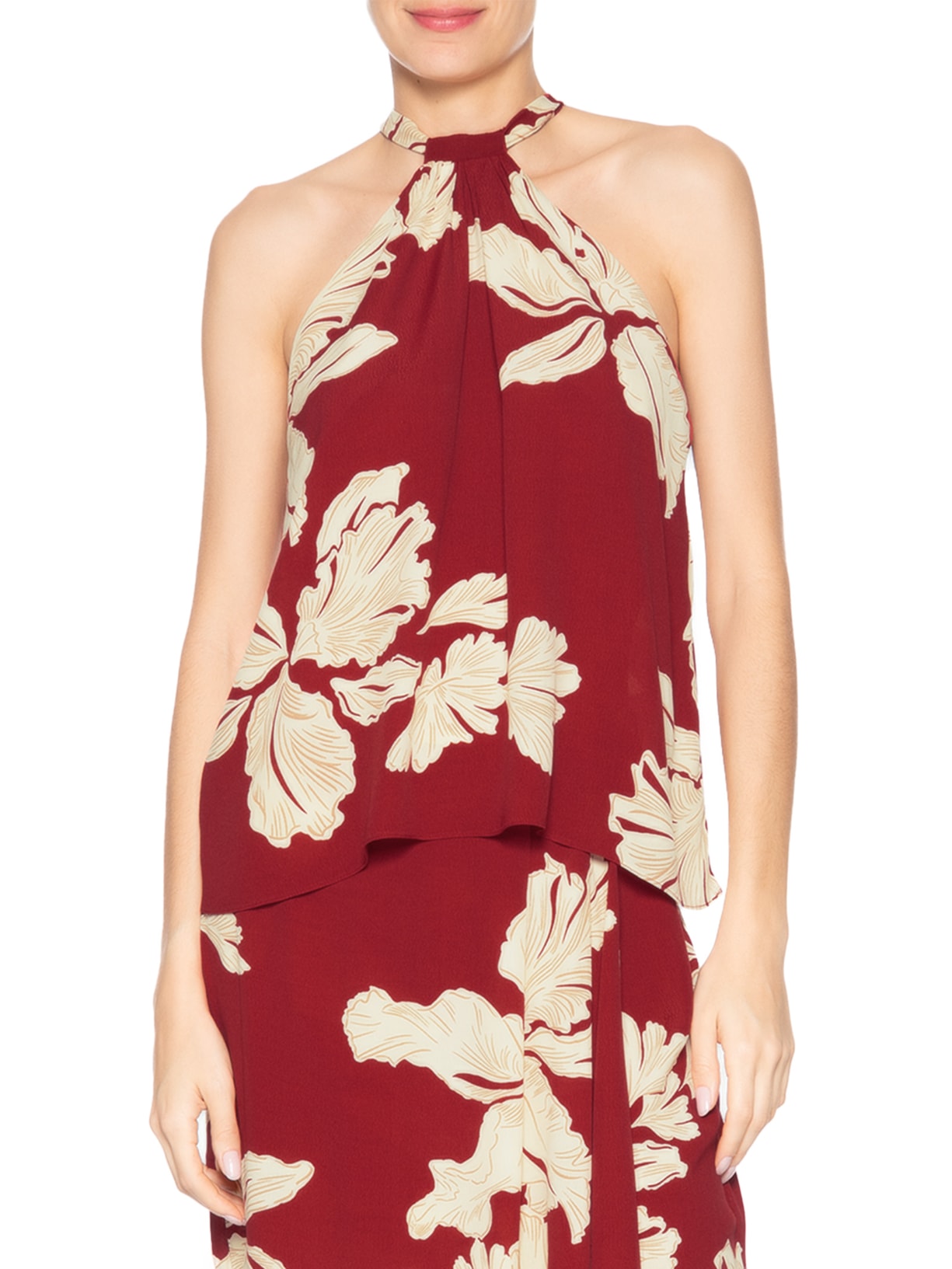 Blusa Feminina Estampa Pétala Vermelho Dress To