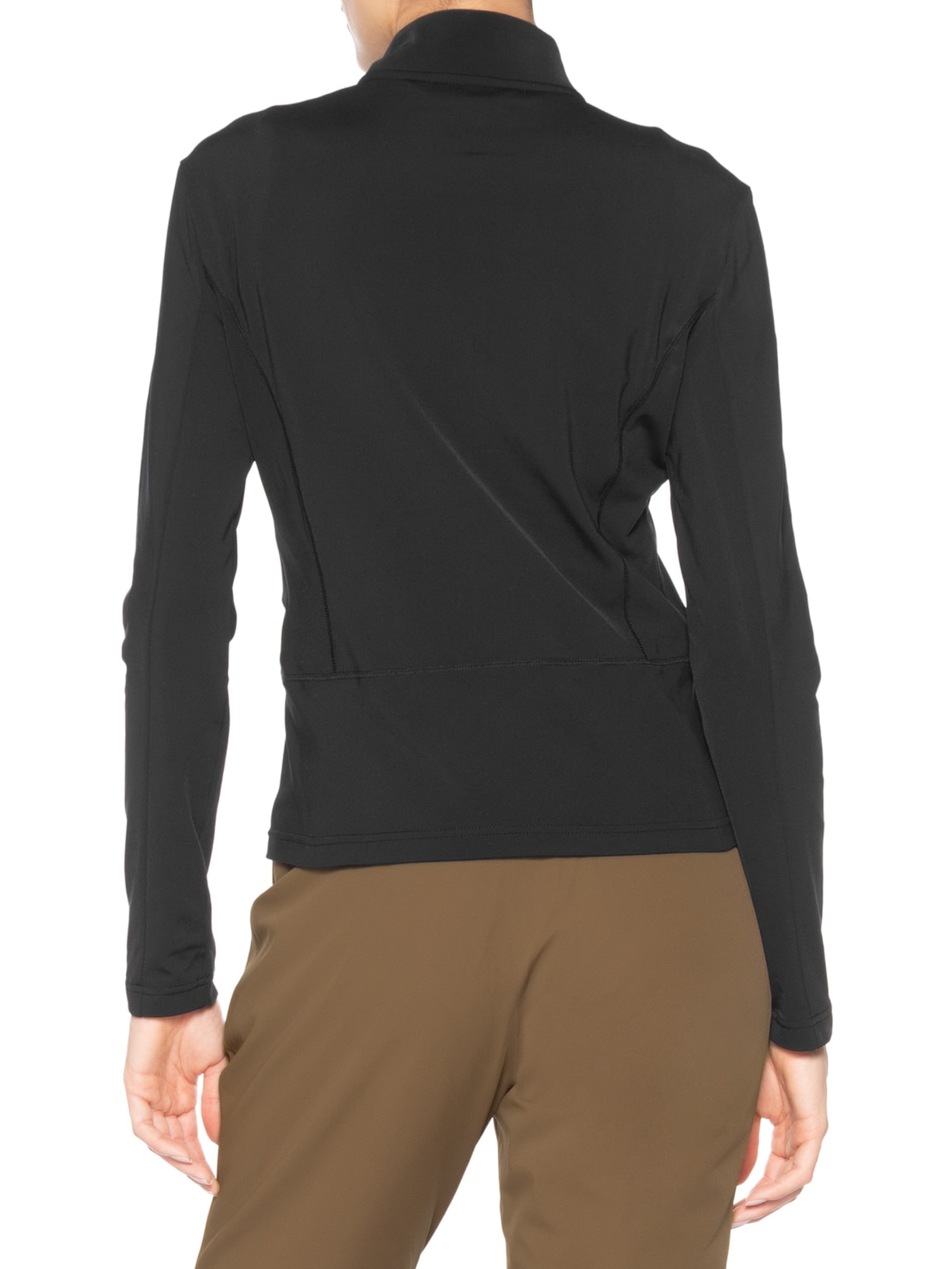 Blusa Feminina Estampada Gola Alta Com Zíper Preto Ea7 Emporio Armani