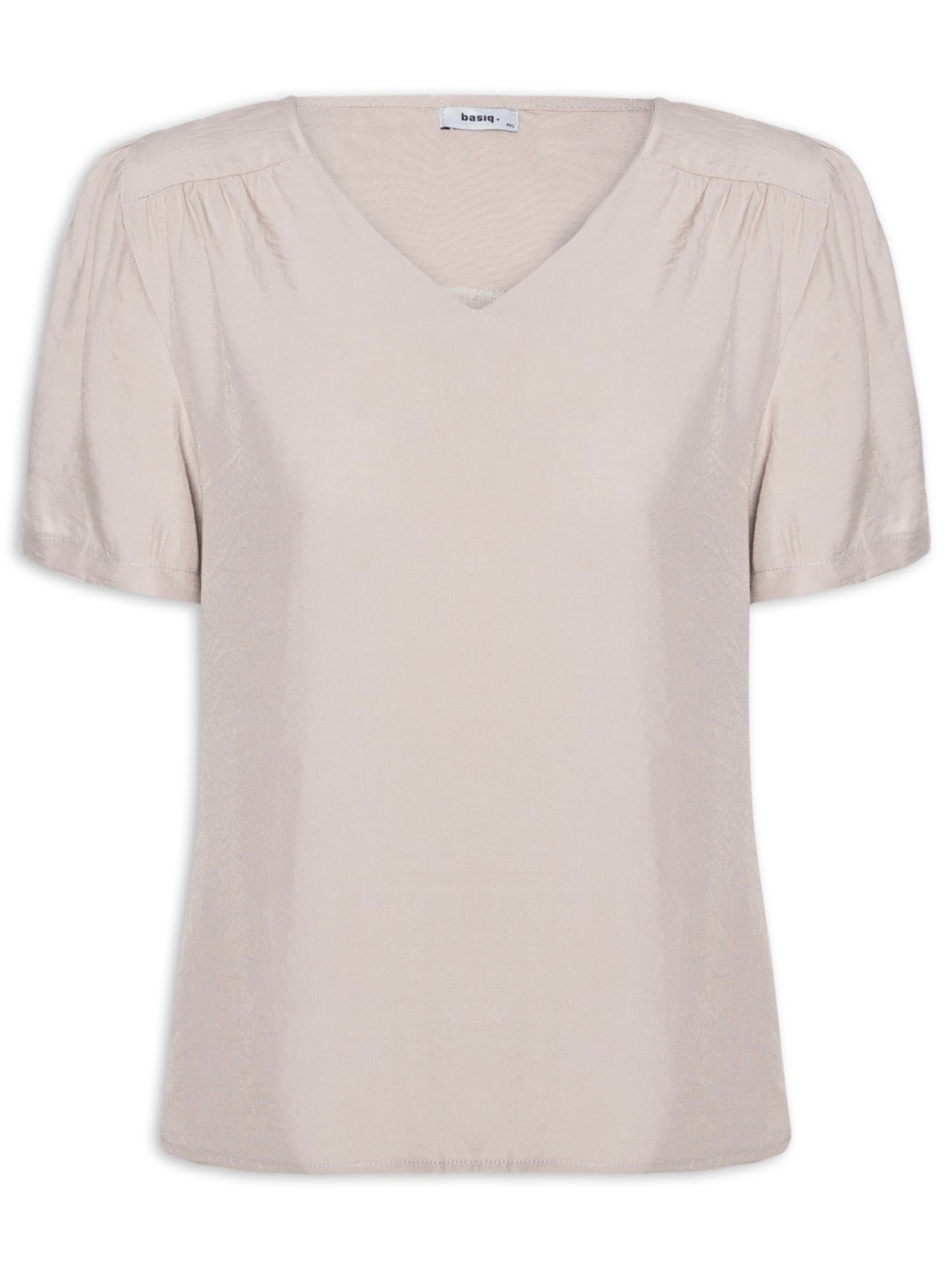 Blusa Feminina Evasê Decote V - Bege