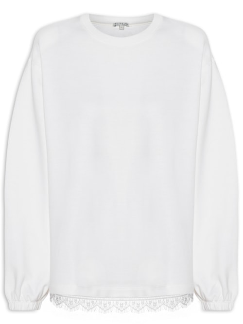 Blusa Feminina Favi Manga Longa - Branco