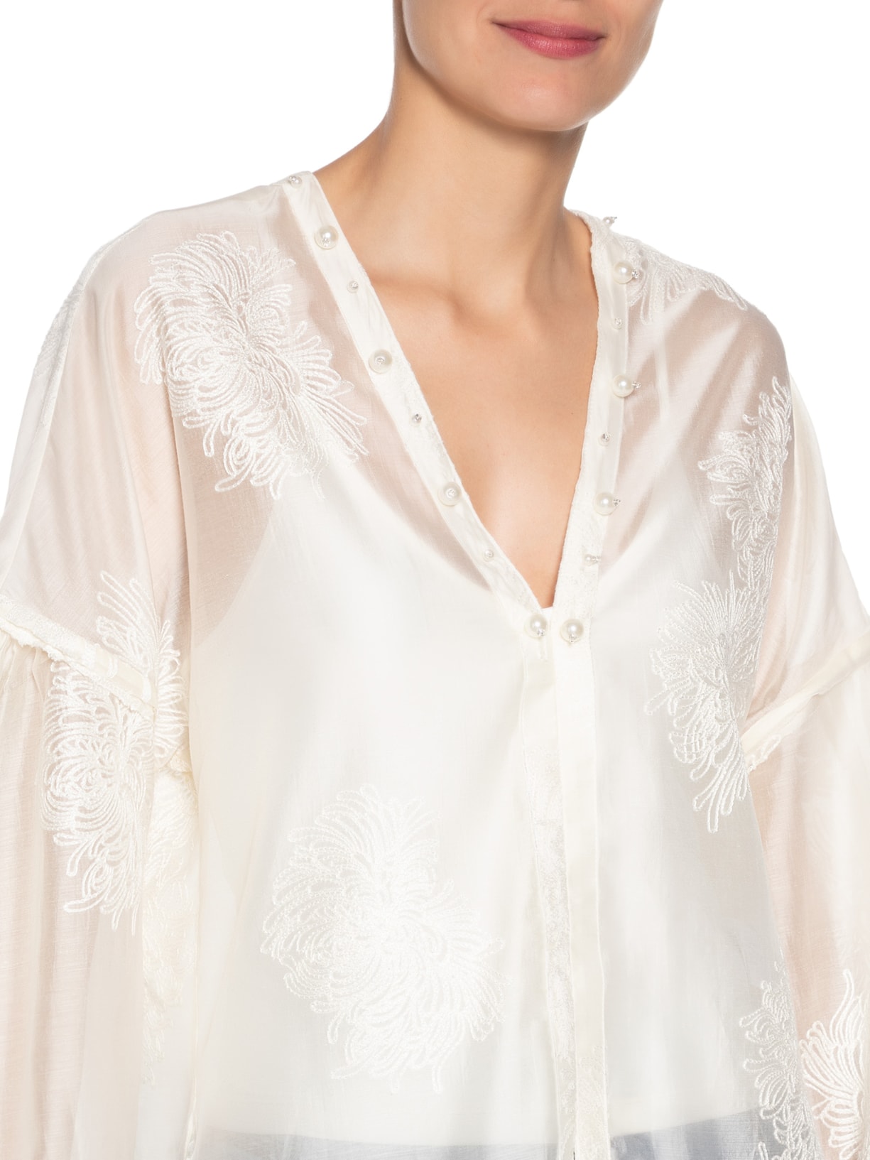 Blusa Feminina Fiori Branco Bo.bô