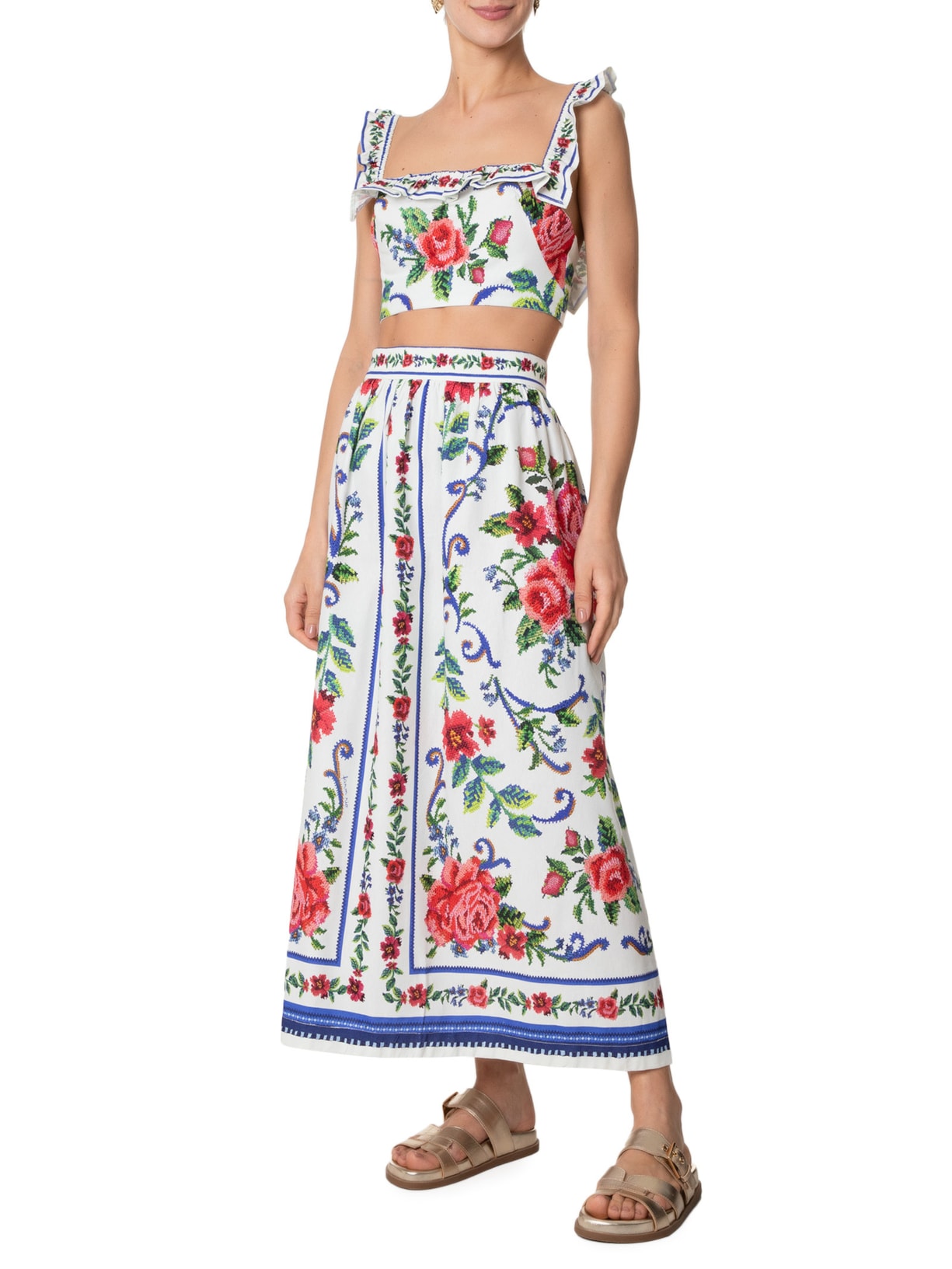 Blusa Feminina Flor Realeza Vermelho Farm