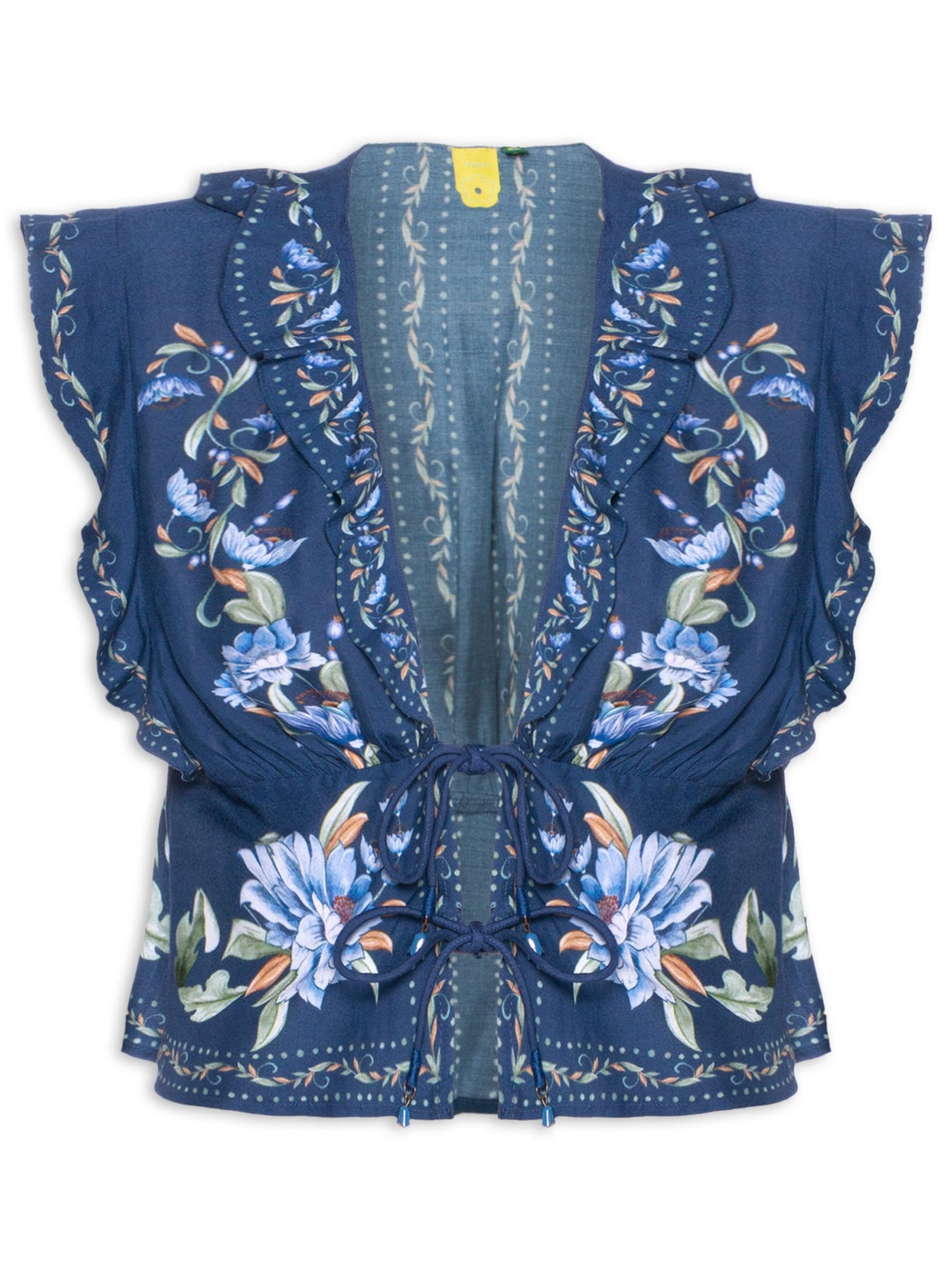 Blusa Feminina Floral Ana Azul Farm