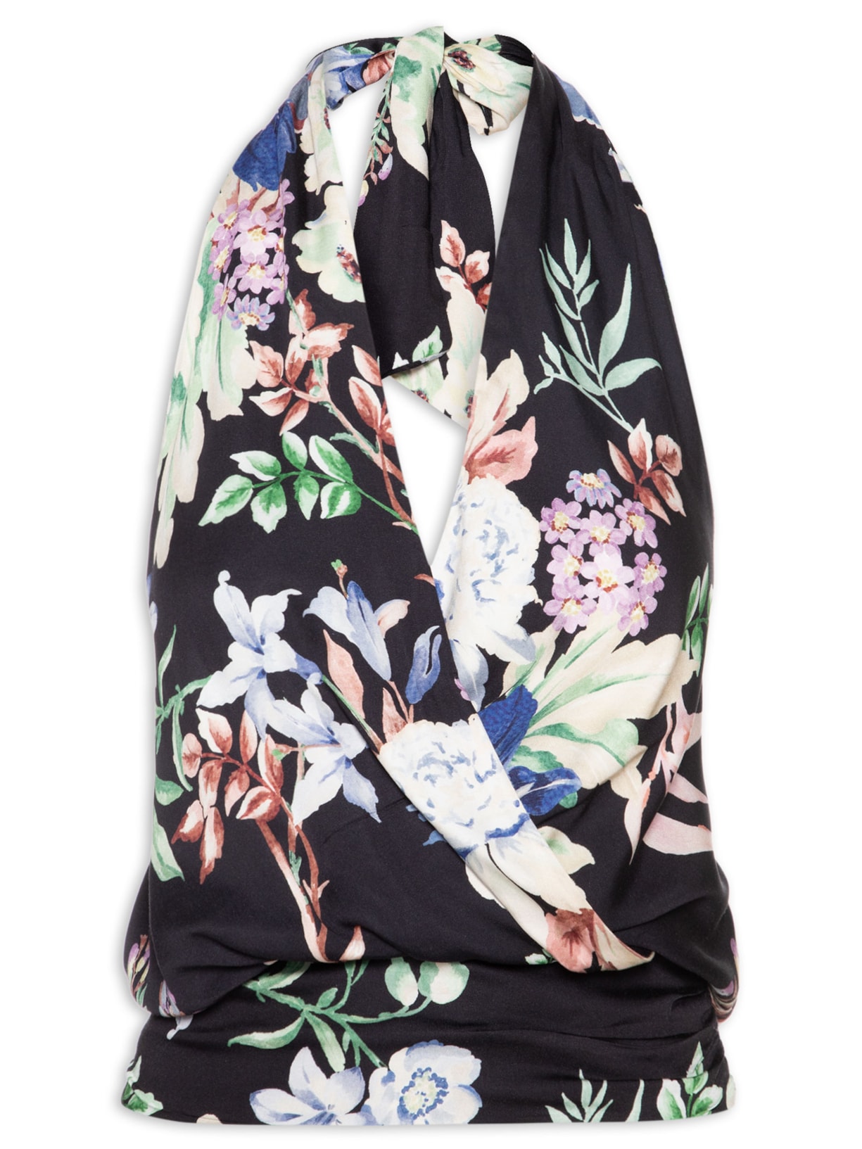 Blusa Feminina Floral Leni Preto Farm