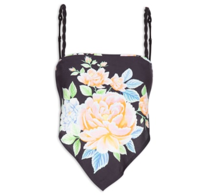 Blusa Feminina Floral Sofia - Preto 