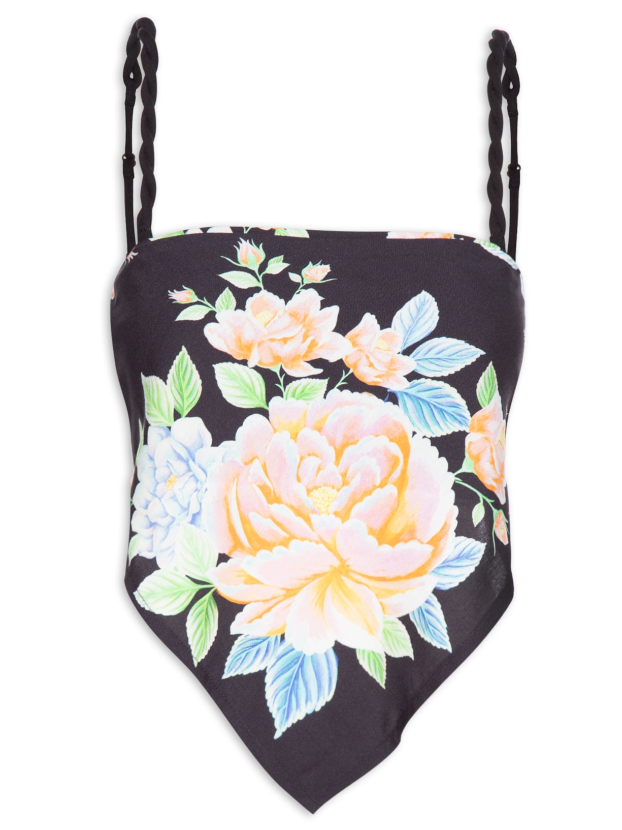 Blusa Feminina Floral Sofia - Preto