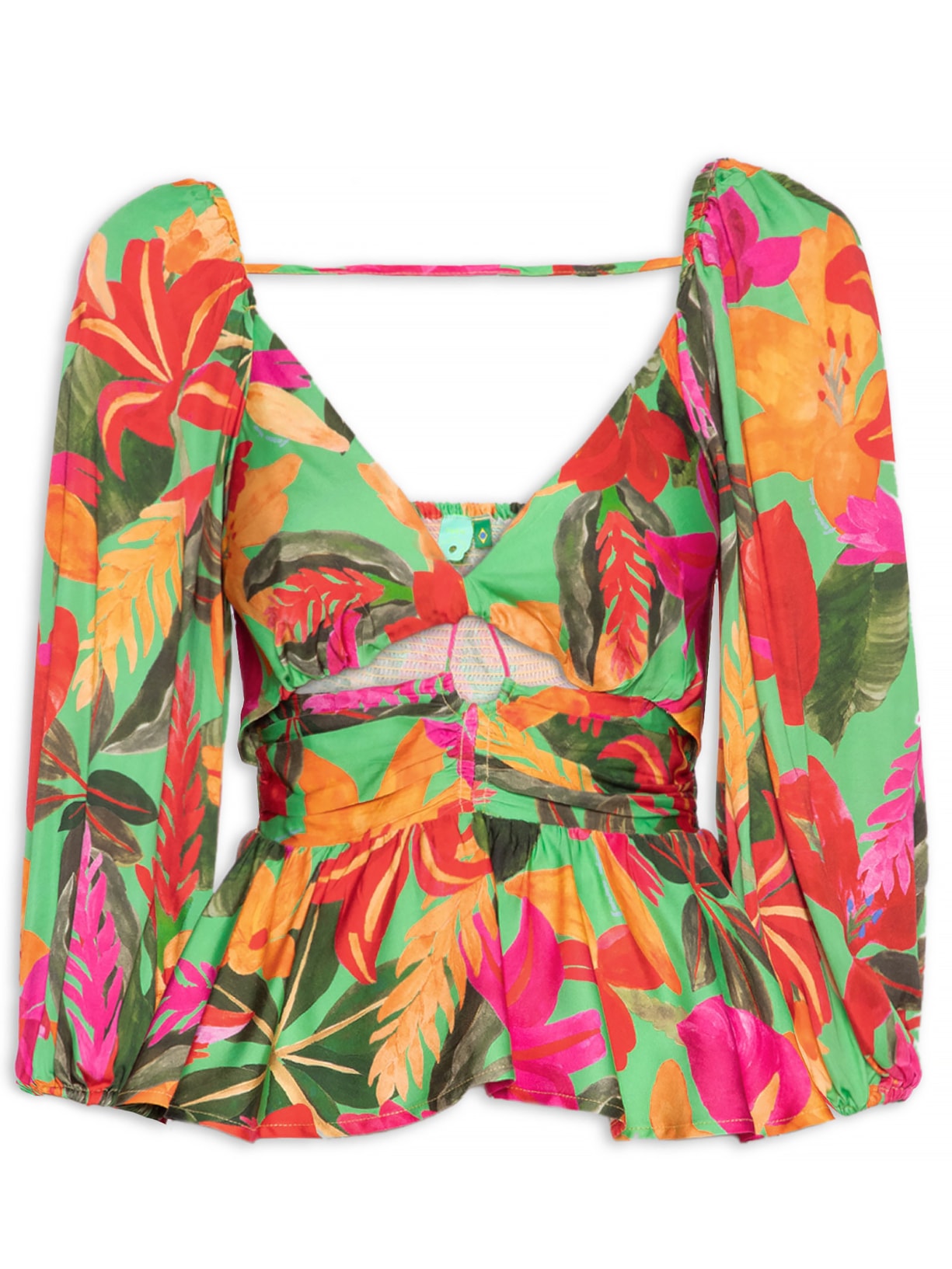 Farm Blusa Feminina Floral Tropical Verde - Main Image