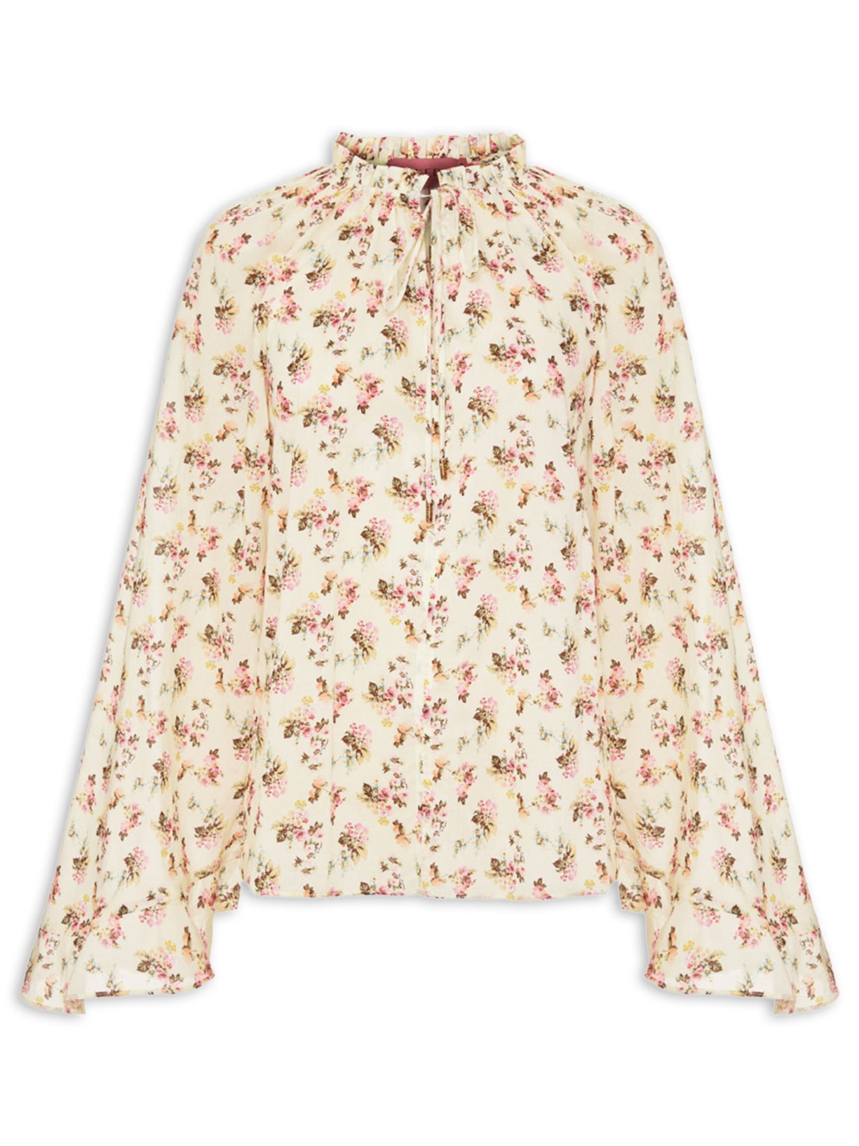 Blusa Feminina Flowers Bege Mixed