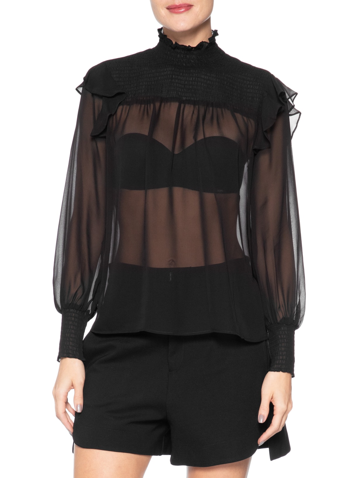 Blusa Feminina Francesca Preto Le Lis