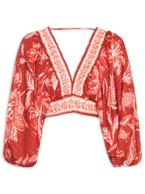 Blusa Feminina Franzida Amalfi - Vermelho