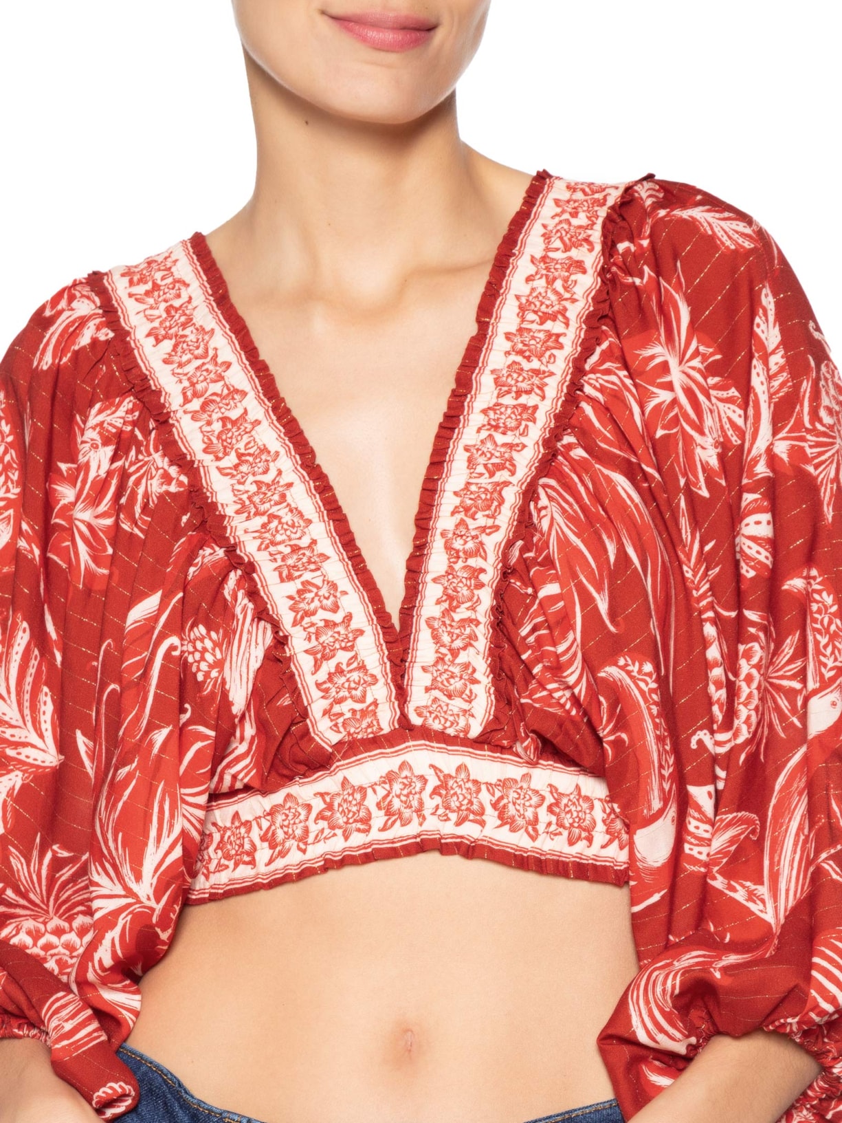 Blusa Feminina Franzida Amalfi Vermelho Farm