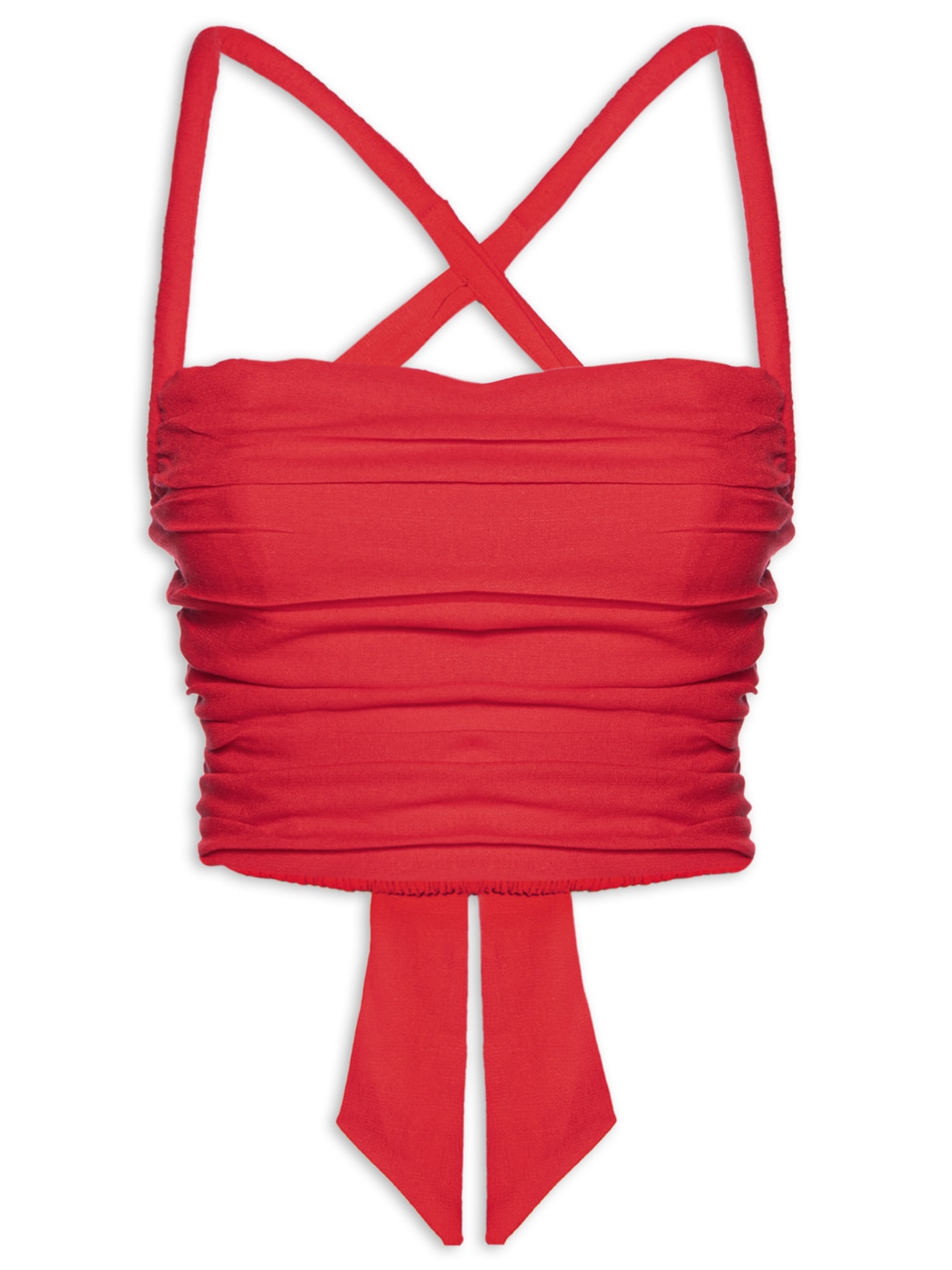 Blusa Feminina Franzida Amarração - Vermelho