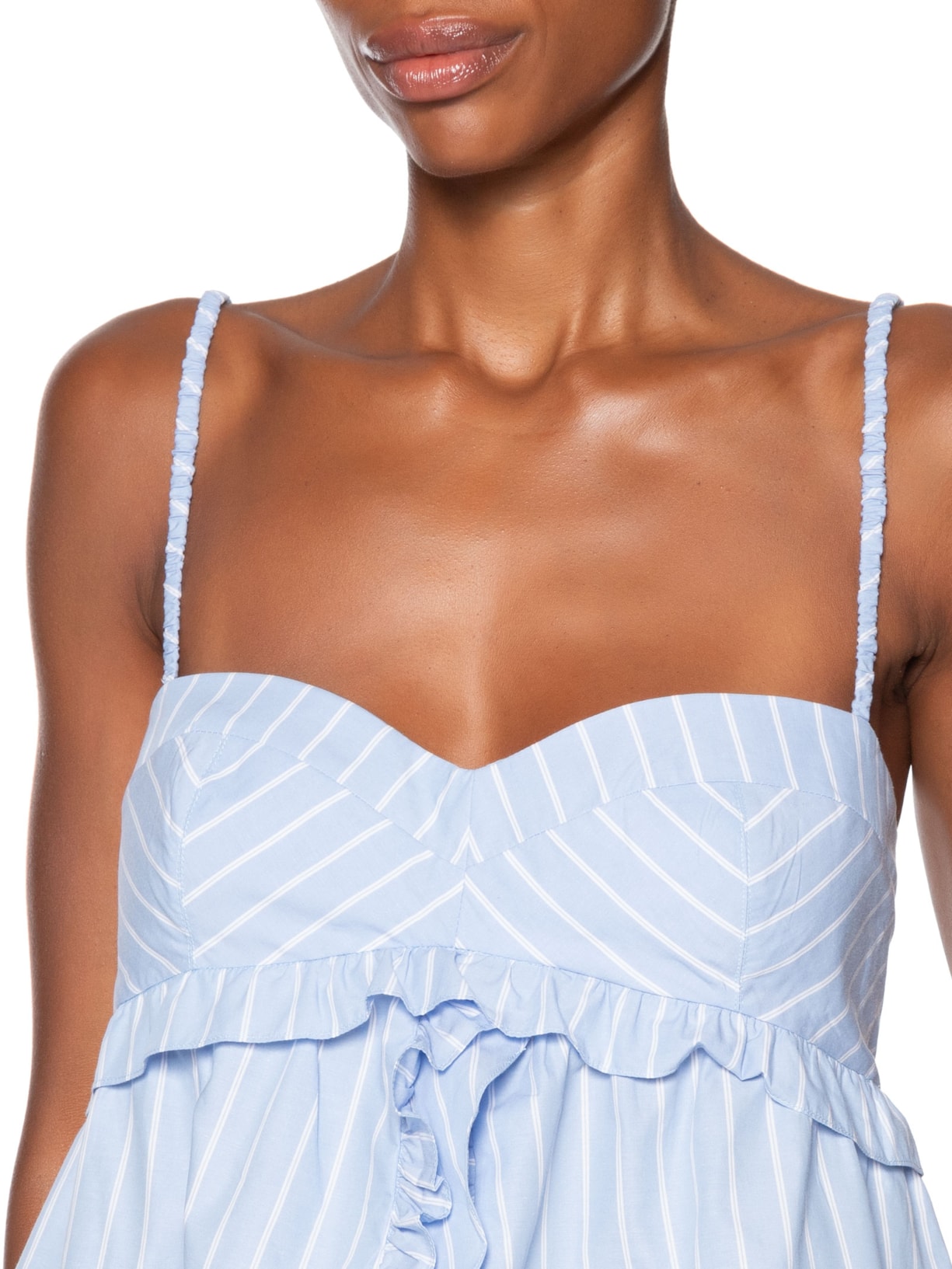 Blusa Feminina Franzida Riscas Azul Animale