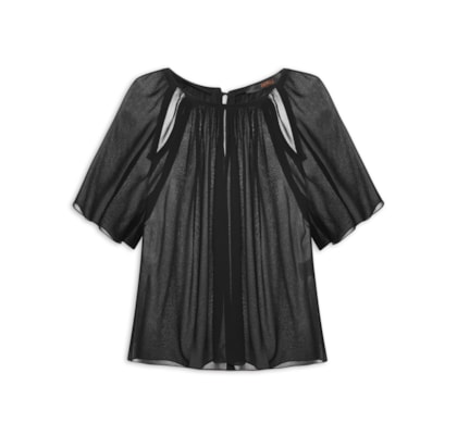 Blusa Feminina Franzida Vivos - Preto