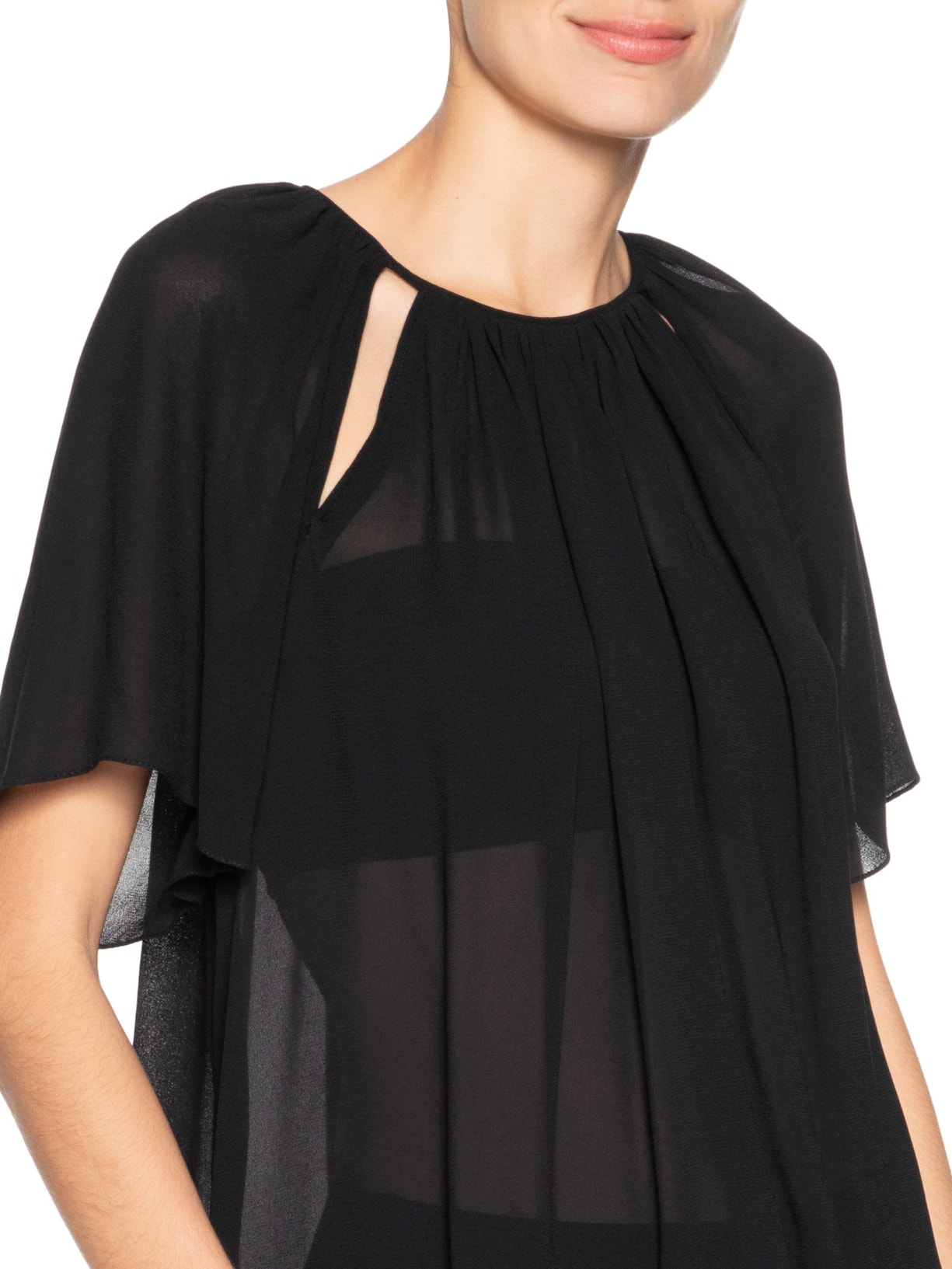 Blusa Feminina Franzida Vivos Preto Animale