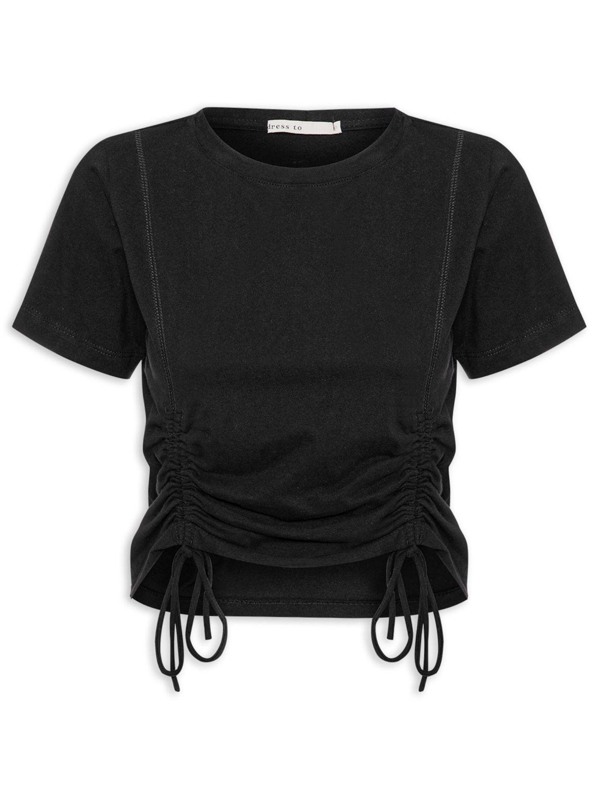Blusa Feminina Franzido Frente - Preto